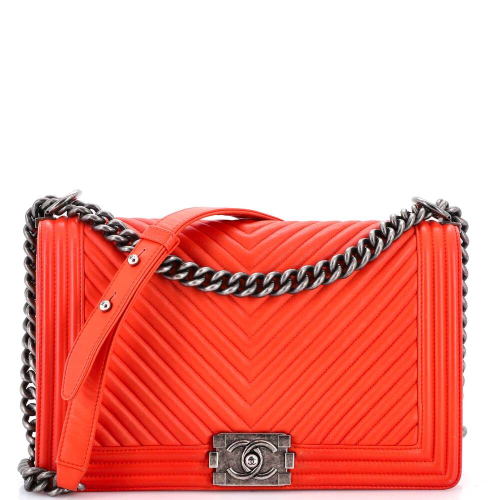Chanel Boy Flap Bag Chevron Calfskin #264238C34B